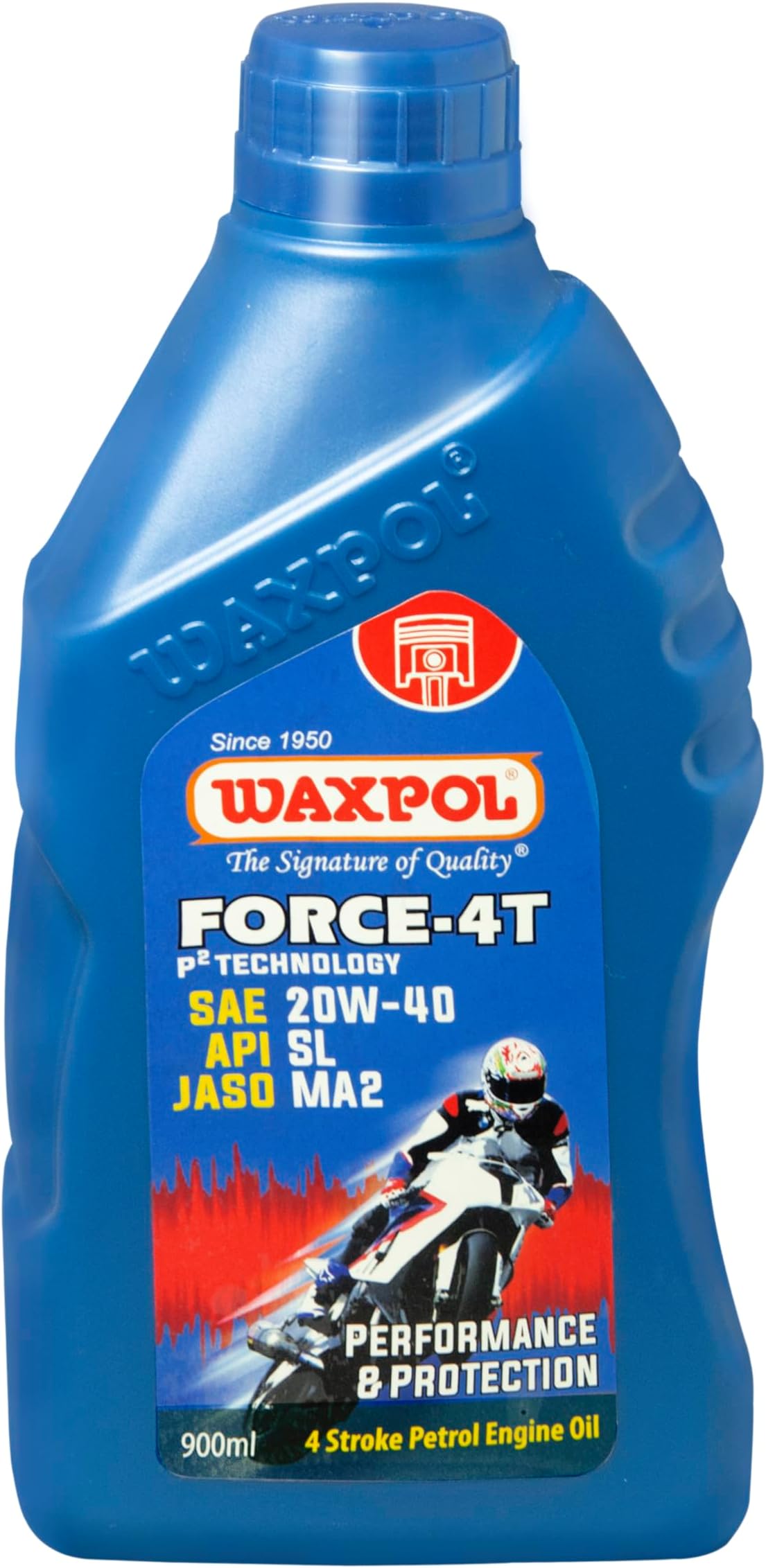 Force - 4T SAE 20W-40 API SL, JASO MA2 (4 Stroke Motorcycle Engine Oil) - 900 ml specially recommended for Hero, Honda, Bajaj, TVS, Mahindra, Suzuki and other 4-Stroke Motorcycles