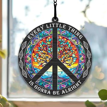 Hippie Suncatcher Ornament Gift for Hippie Culture Christmas Decor