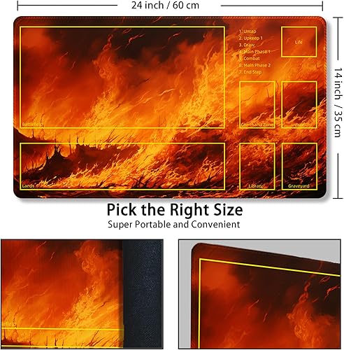 Miniatura 33 de MTG Playmat, Free Storage Bags, 24 x 14 Inches, TCG & Board Game Mat with Zones