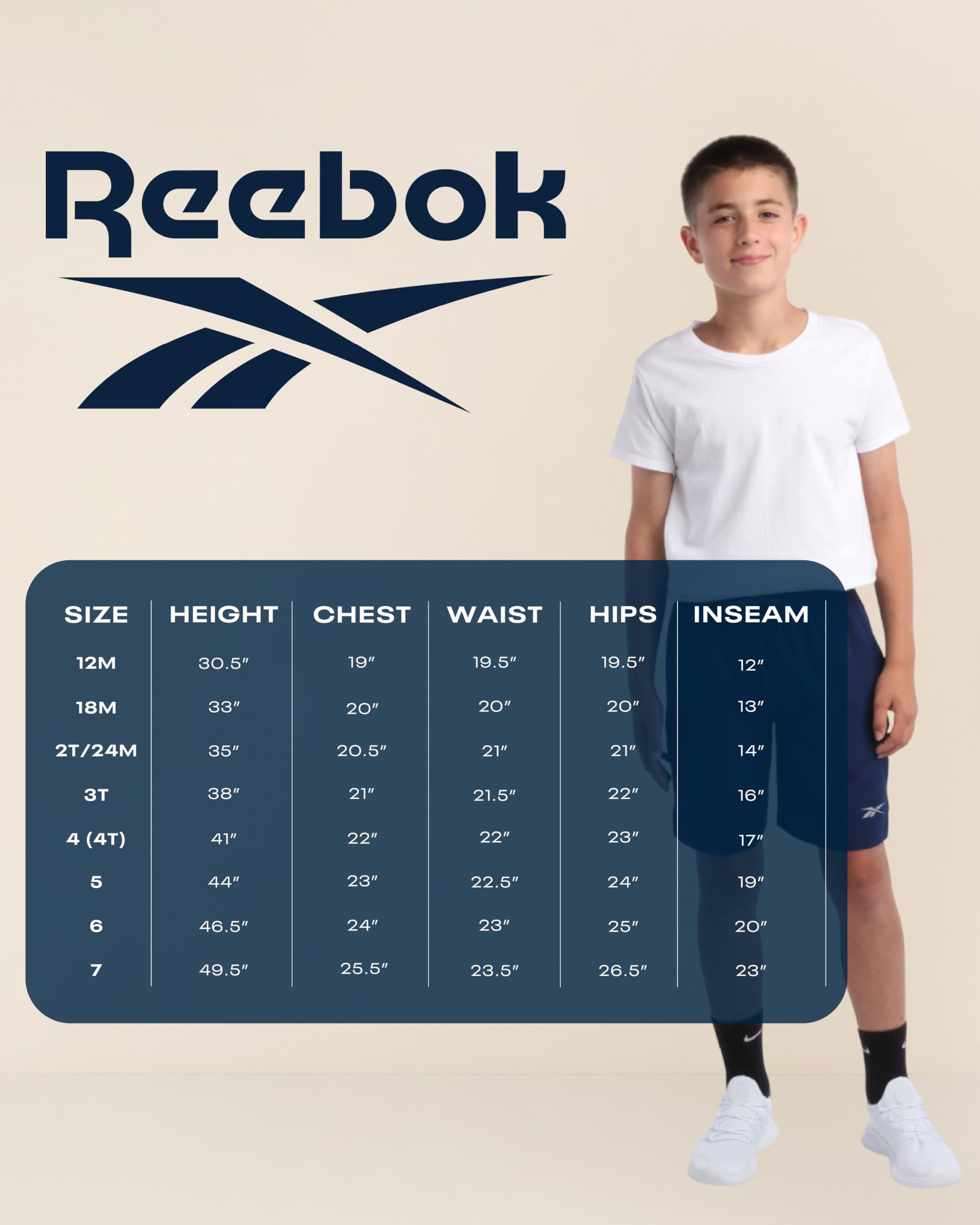 Reebok Set di 3 pantaloni da bambino, con giacca a maniche corte e pantaloni da jogging per neonati e ragazzi