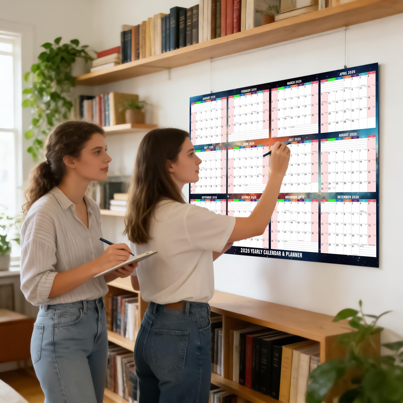 2026 Wall Calendar - Dry-Erase Planner | Coated Paper With Large 24x34 Inch Size, Daily Planner Calendar For Habit Tracking Reading Study School Tasks Home Cleaning Exercise