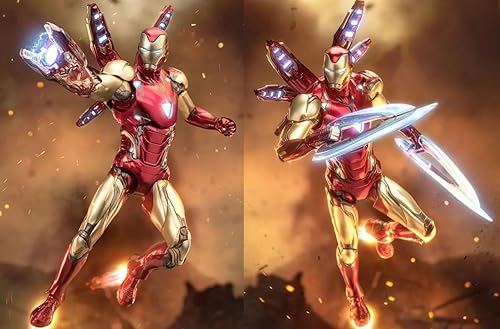 Miniatura 6 de Ironman MK85 (versión de lujo), figura de acción coleccionable de 7 pulgadas con accesorios para múltiples armas, luz con pecho y ojos, exquisita