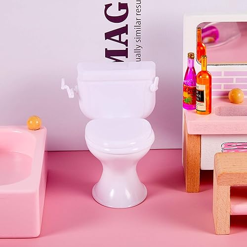 Miniatura 5 de 10 botellas de vino en miniatura con 2 piezas de mini decoración de pastel de inodoro, accesorios de pastel de casa de muñecas, juego de juguetes