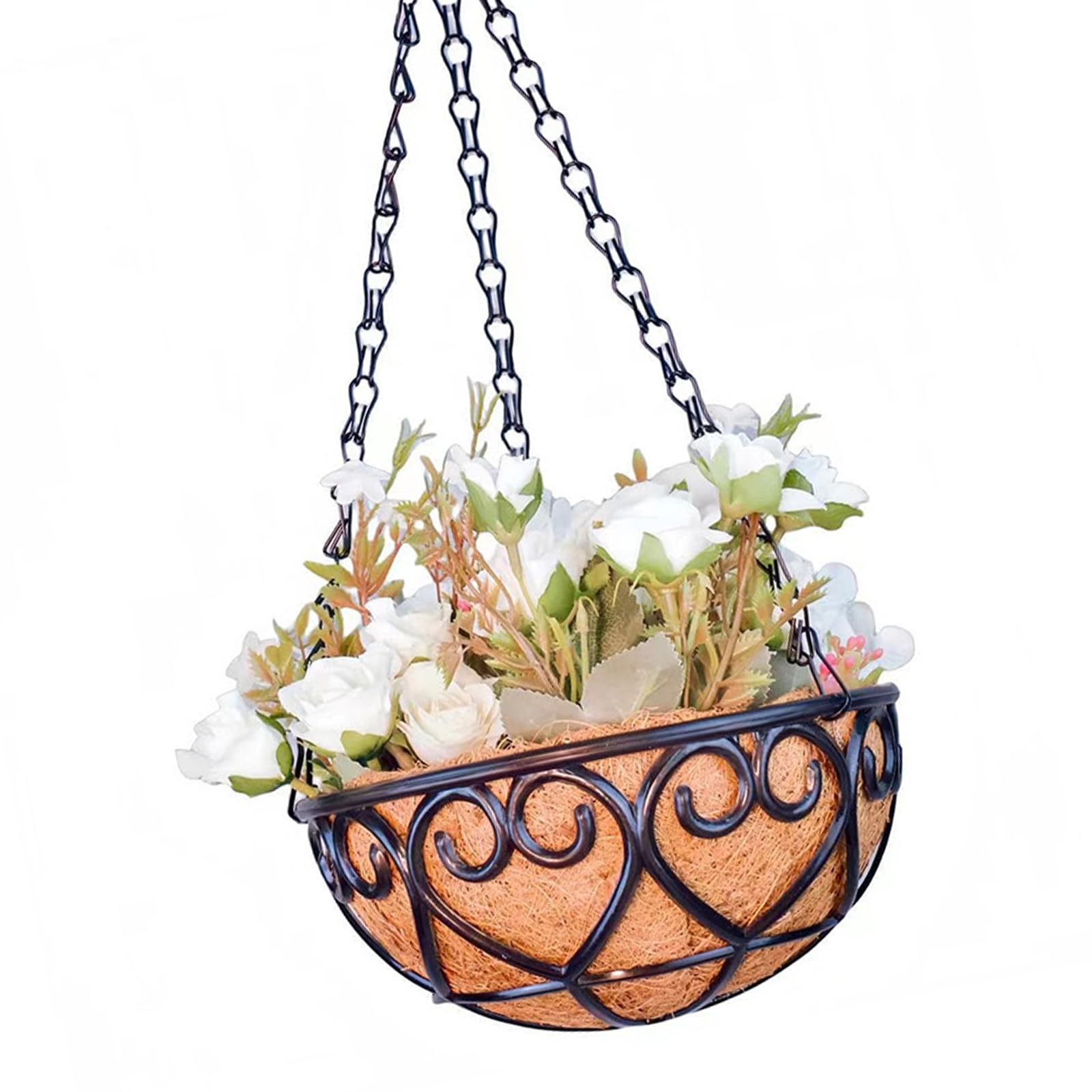 Msioytog Wicker Rattans Flower Planter Garden Hanging Basket for Indoor Outdoor Use Homes Decoration Courtyards Hanging Basket