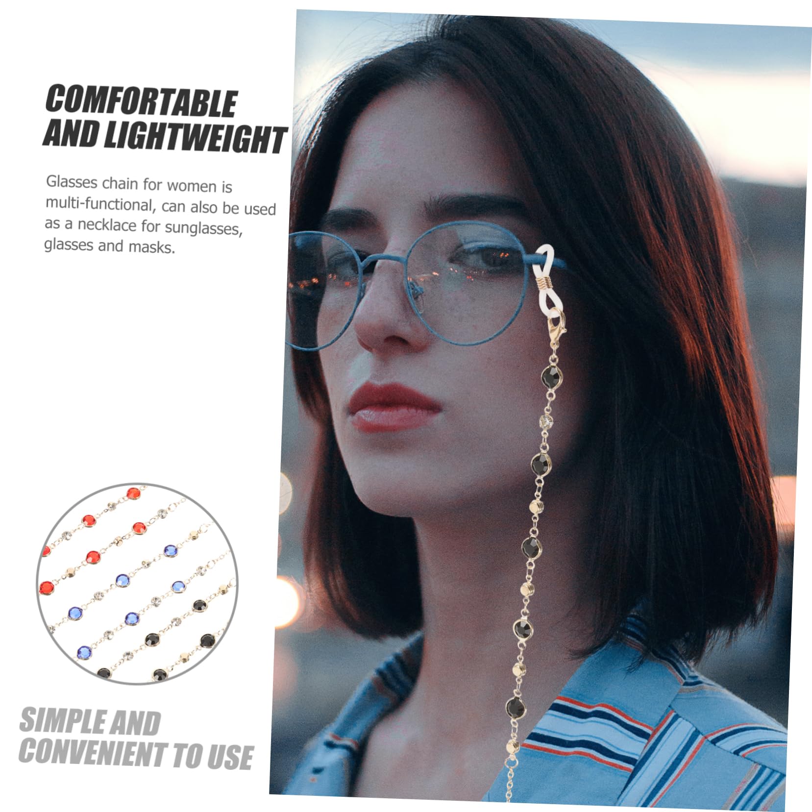 VALICLUD 20piezas Cadenas Para Gafas De Sol y Lectura Correas De Cristales De Accesorios Multifuncionales Para Mujeres Incluye Profundo