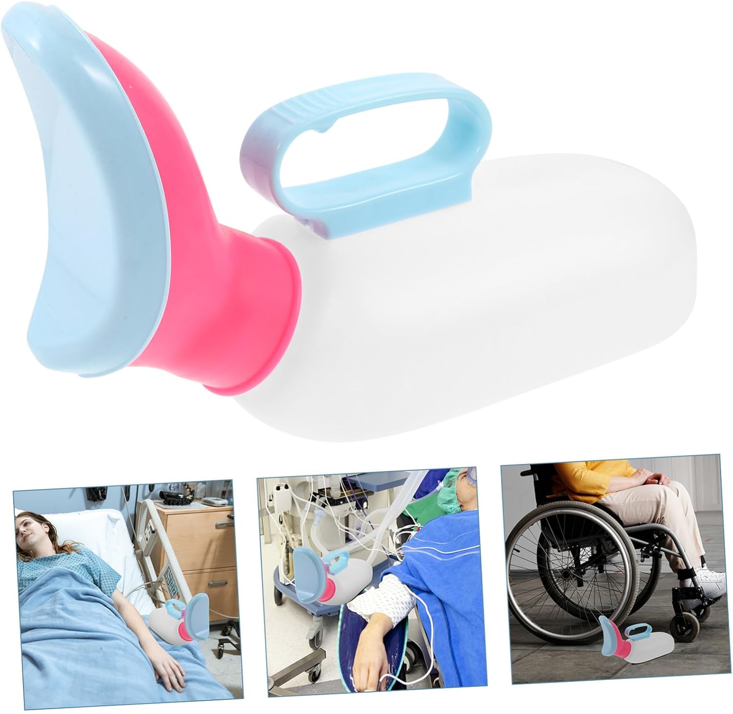 Portable Female Urinal with Soft Mouth and Lid Thickened Reusable Urine Container for Elderly Women Travel Home and Hospital Use
