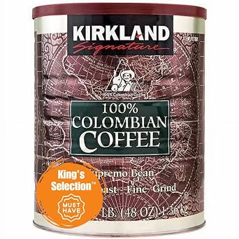 Kings Selection x Kirkland Signature Colombian Ground Coffee Dark Roast 3Pounds in Kings Selection Family Bundle Bulk Packaging Premium Supremo Bold Rich Smooth Flavor | Home & Office | Quality Beans