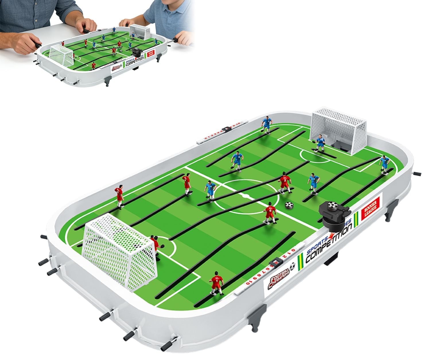 Mini Football Games, Soccer Board Game for Kids, Tabletop Football Soccer Pinball for Indoor Games Room, Footballs Board Game for Children Adults Family Travel Indoor Home Party Playroom