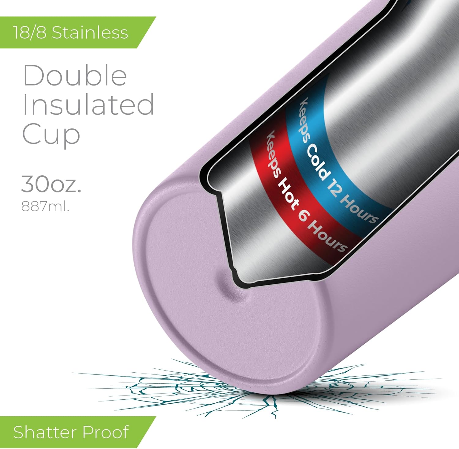 SIPX™ 30 oz Insulated Tumbler with Handle & Straw – Vacuum Insulated Stainless Steel, Leakproof, Cupholder Friendly – Perfect for Iced Coffee, Water & Travel – Purple - Image 3