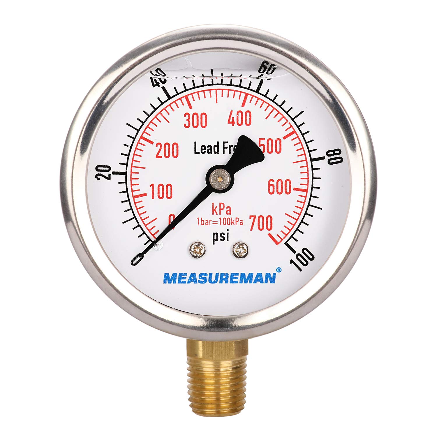 MEASUREMAN Pressure Gauge - 0-10000psi Stainless Steel -12