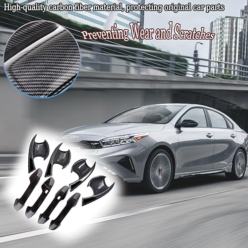 Miniatura 4 de MUXEE 9 piezas de cubierta exterior de manija de puerta de automóvil para manija de puerta para Kia Forte K3 2019 2020 2021 2022 2023 2024