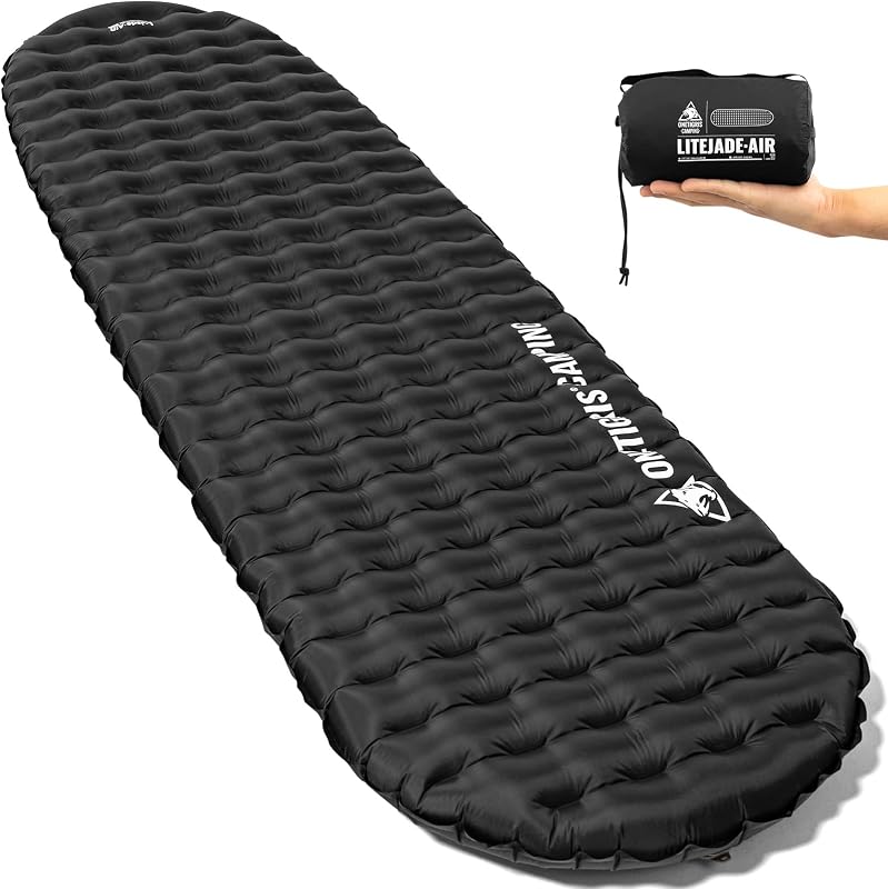 Colchoneta para dormir aislada R3.5, colchoneta inflable ultraligera para acampar | Colchoneta inflable aislada R3.5 con diseño liviano para mochileros, caminatas, campamentos y aventuras al aire libre