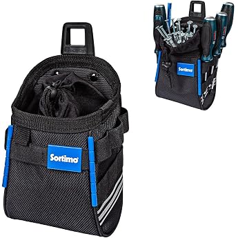 Sortimo ProClick Nail Bag M - Robust Bag with Lockable Storage Space & 6 Elastic Loops - Ideal for Nails Screws & Protective Clothing - Compatible with ProClick Holder & Tool Belt