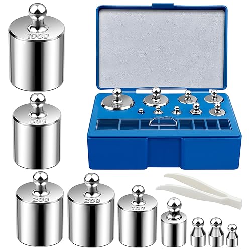UCEC Pesas de calibración para báscula digital, juego de pesas de calibración, 0.04 oz, 0.07 oz, 0.18 oz, 0.35 oz, 0.71 oz, juego de pesas con caja