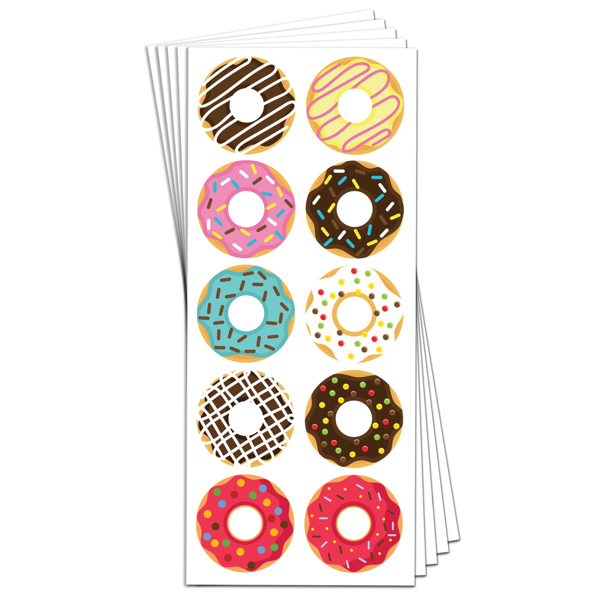 40 Sheets - Donut Stickers for Party Favors - 400 Stickers, 1.5"