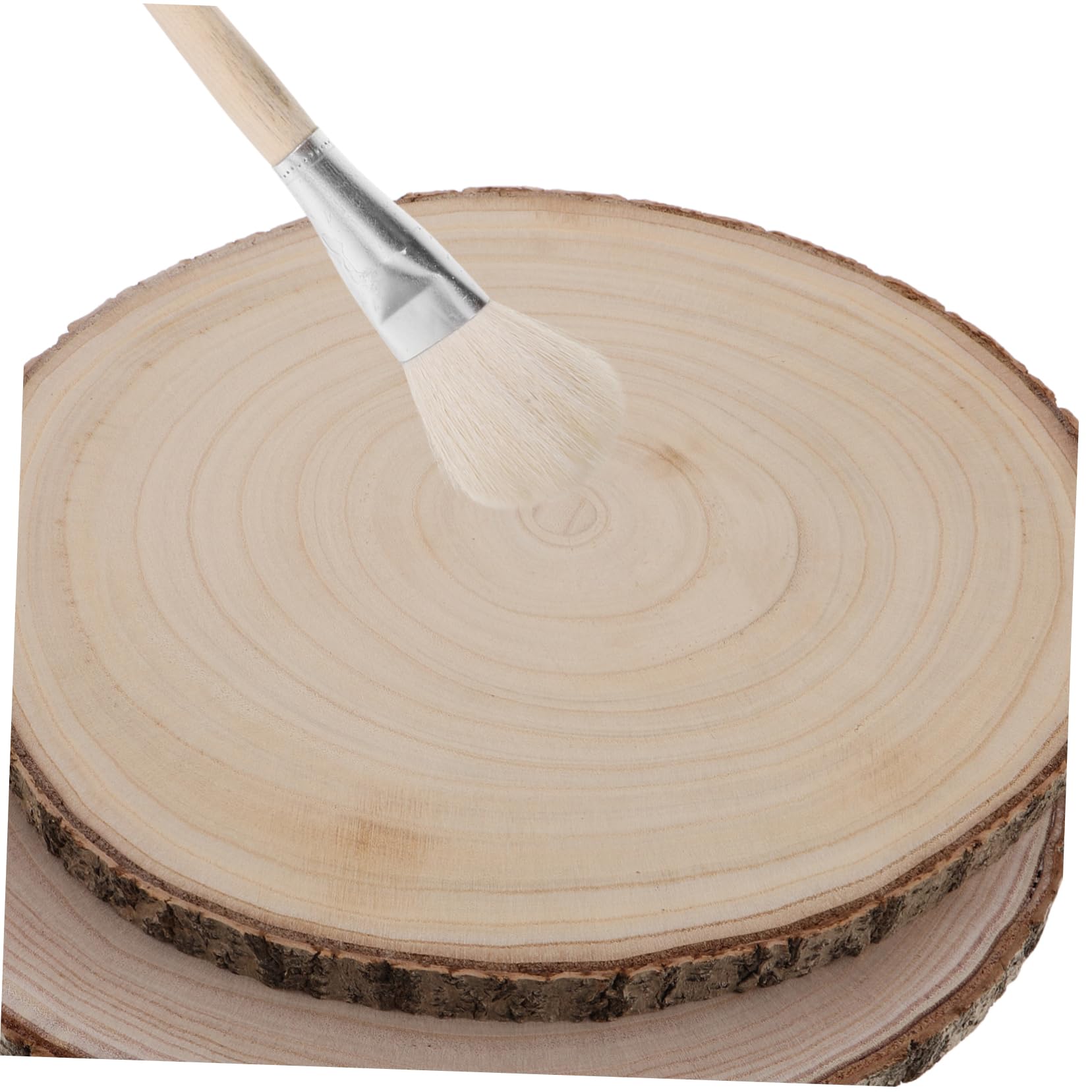 Rodajas de Madera para Manualidades de Bricolaje 2 Piezas Beige
