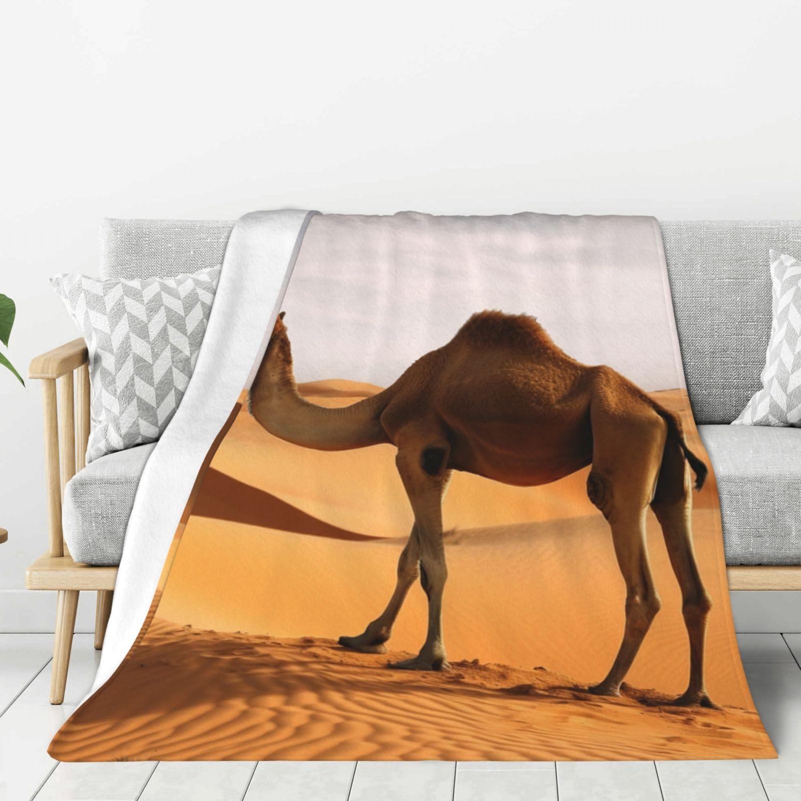 Couverture en flanelle canapé molleton doux sable 152x127 cm