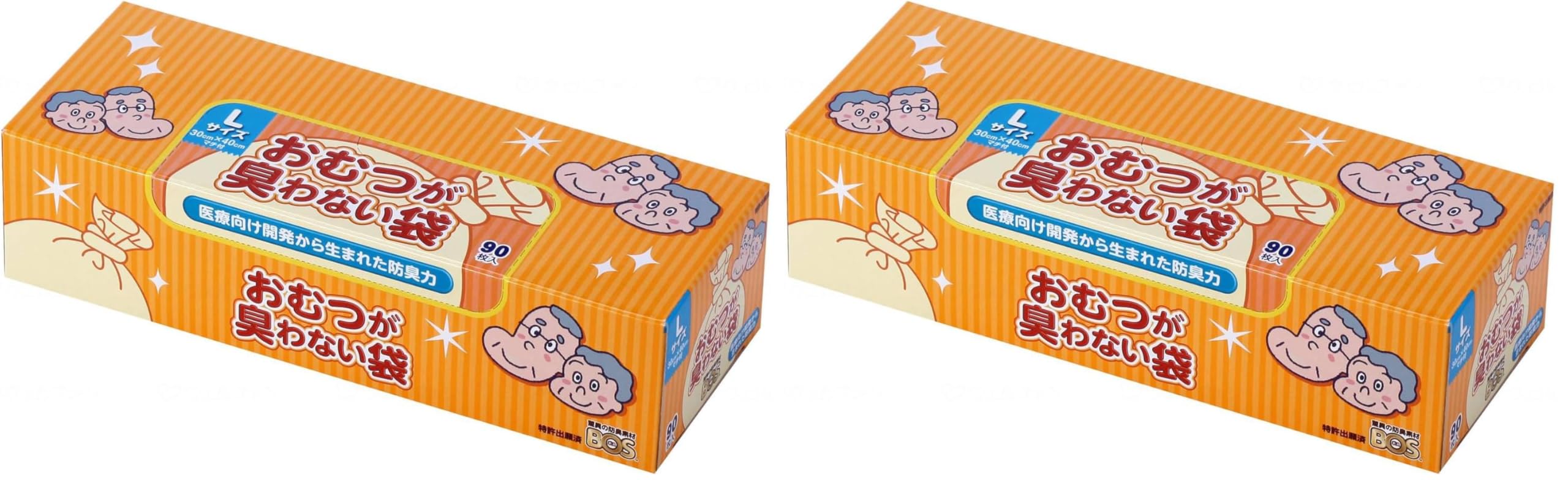 Amazon.co.jp: クリロン化成 防臭袋(BOS) Lサイズ 90枚入 白 (× 2