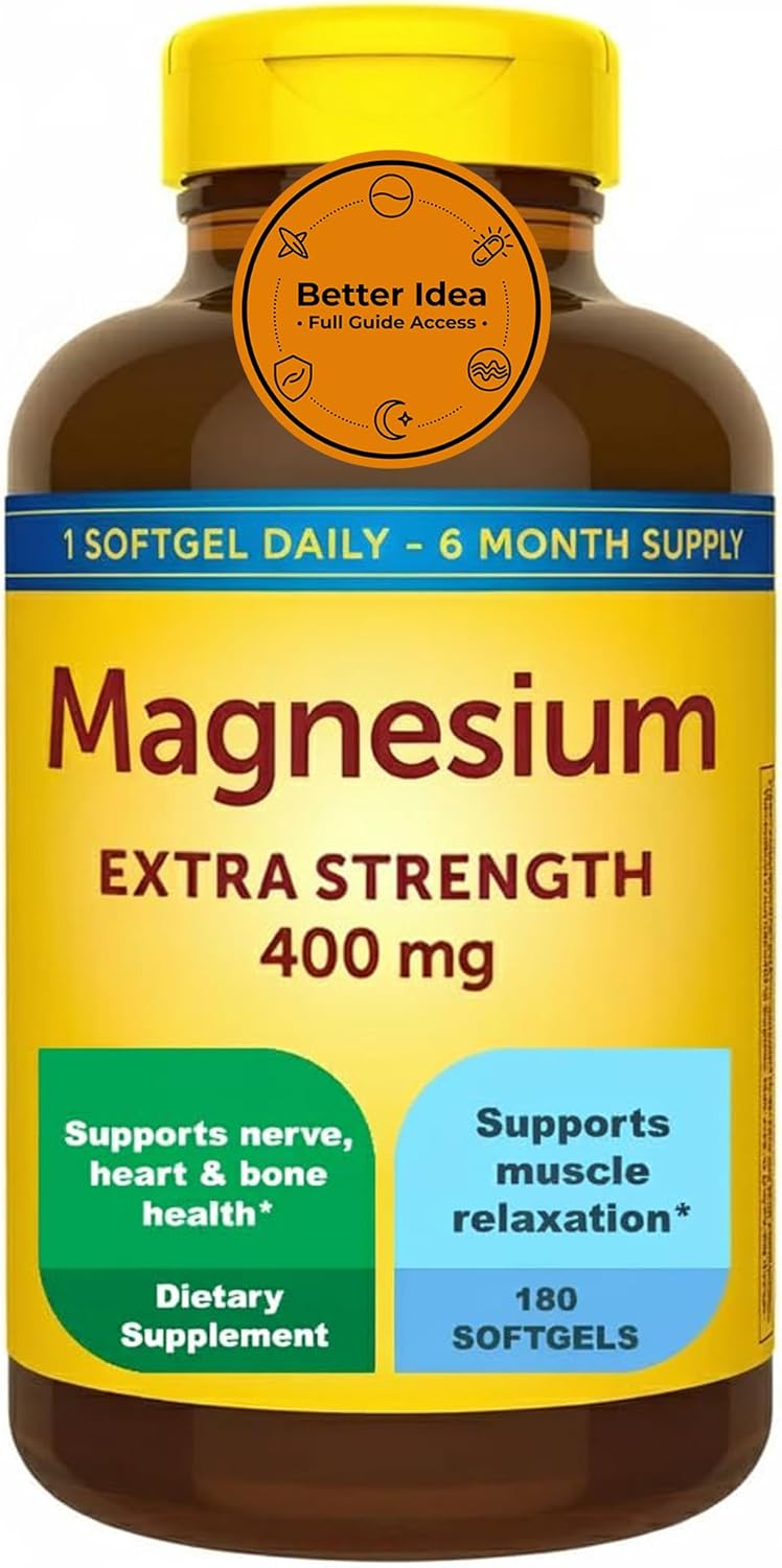 Extra Strength Magnesium 400mg Softgels | Muscle, Bone & Nerve Support | 180 Softgels – 6 Month Supply | High Potency Daily Magnesium Supplement | Gluten Free Formula