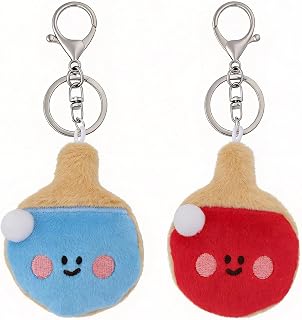 2 Pieces Cute Sports Keychain Bag Charm Set Plush Backpack Accessories Party Birthday Gifts Matching Key Ring