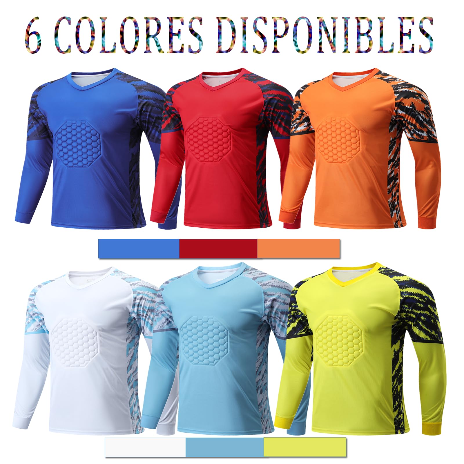 OPUTWDF Camiseta de Portero Personalizada para Hombre/Niño Equipacion Futbol Portero Personalizada con Nombre Número de Equipo Logotipo