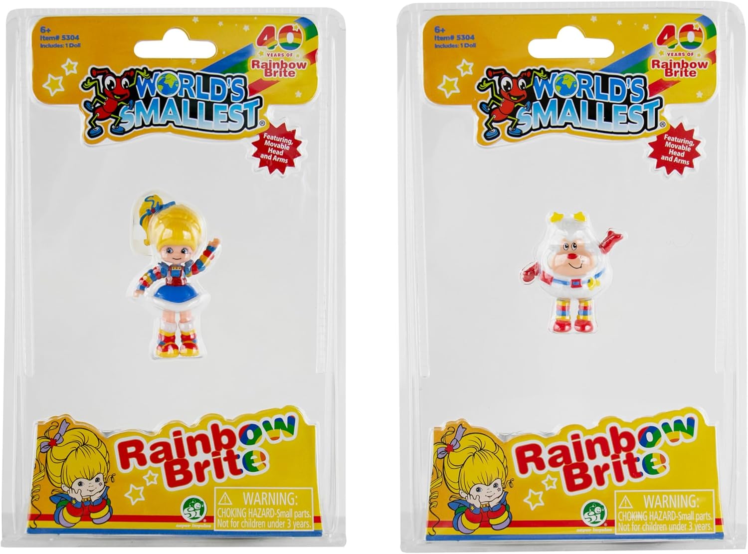 World's Smallest Rainbow Brite and Twink Bundle Set of 2 Micro Action Figures