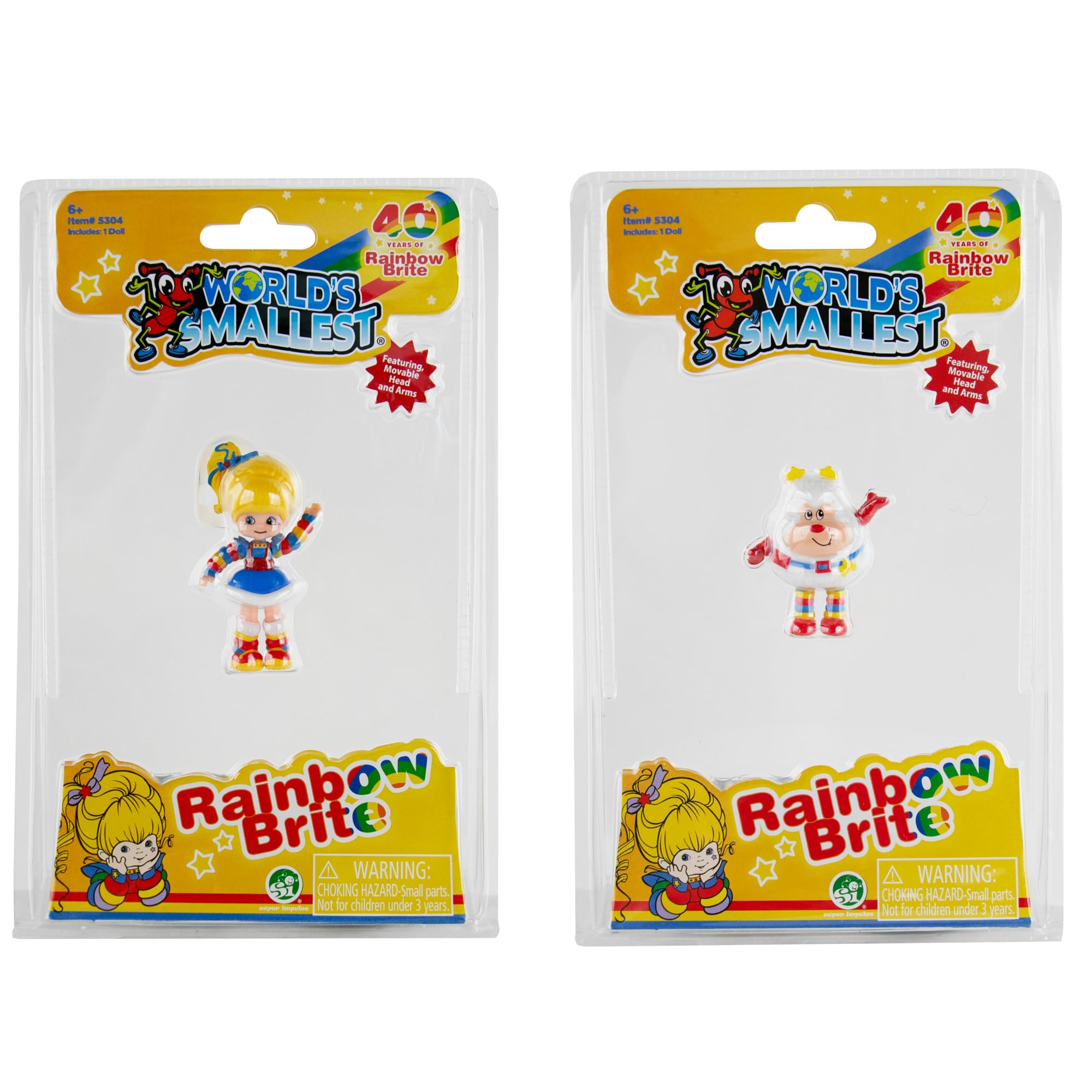 World's Smallest Rainbow Brite and Twink Bundle Set of 2 Micro Action Figures