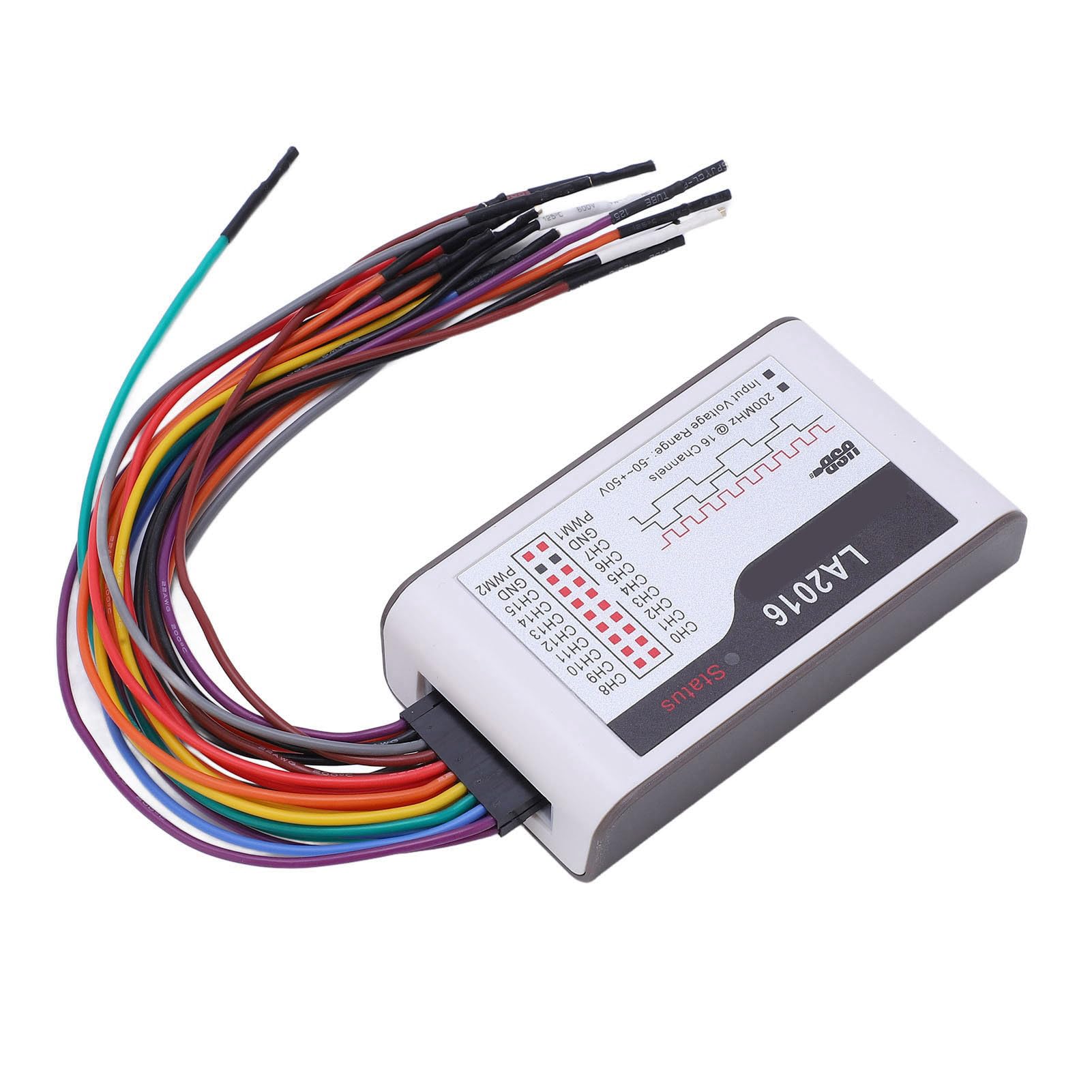 Analizador Lógico USB de 16 Canales 200 MS/s con Exportación de Datos de Forma de Onda para ARM FPGA MCU Debug Compatible
