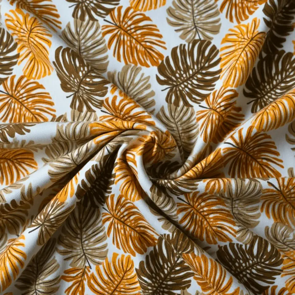 Tecido Gorgurinho Estampado para Decoração, 1,50m Largura, 40% Algodão 60% Poliéster, Cores Vivas, Resistente, Ideal para Revestimento, Almofadas, Artesanato (Costela Adao Marrom)