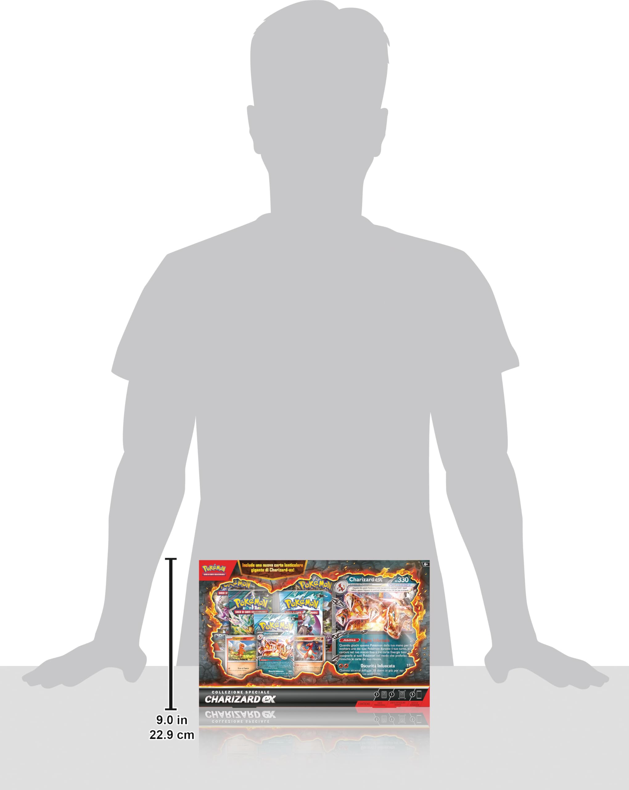 Pokémon GCC: collezione speciale Charizard-ex - una carta promozionale olografica, due carte olografiche, una carta lenticolare gigante e cinque buste di espansione