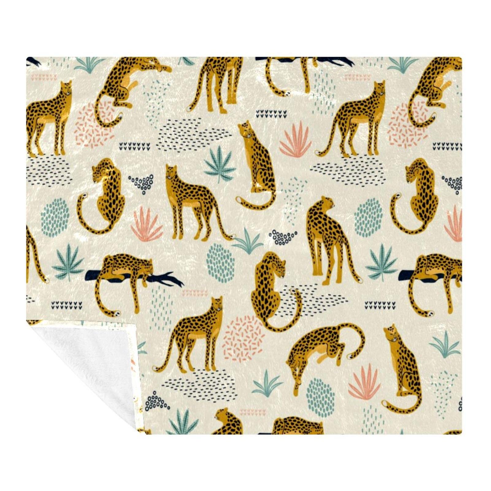 Couverture polaire légère en microfibre haut de gamme imprimé tropical 150x130cm