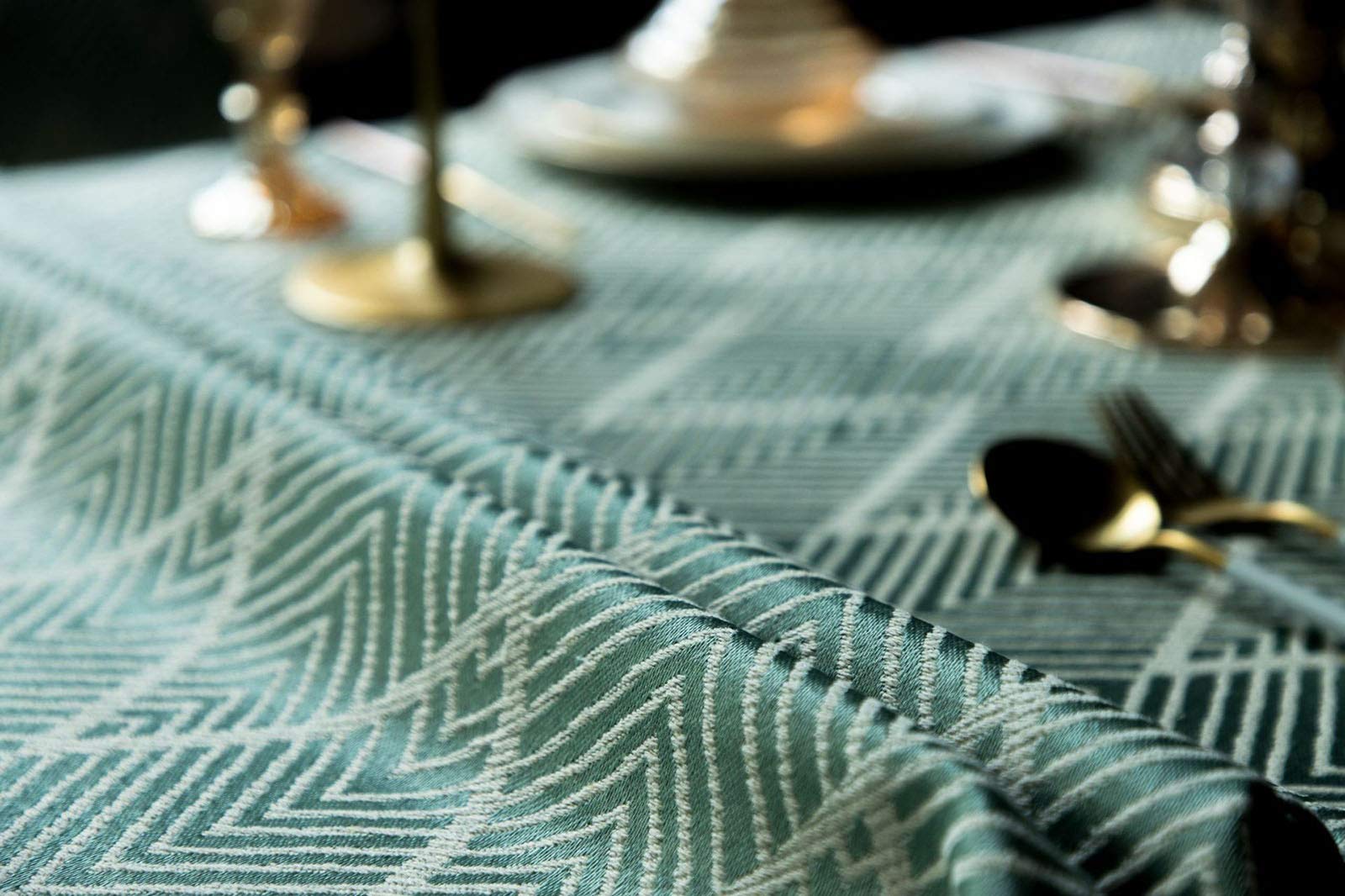 Tischdecke, Stil frische und künstlerische Tischwäsche aus Baumwolle und Quasten, rechteckige Couchtisch-Tischdecken, Leinenoptik, pflegeleicht, waschbar, 90 x 90 cm (35 x 35 Zoll)