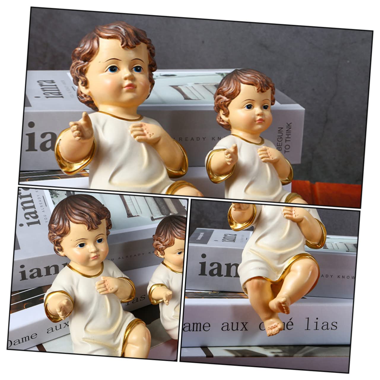 Zerodeko 10 Sztuk Miniaturowa Figurka Dzieciątka Jezus Model Żywicy Religijna Statua Do Wystroju Domu Kolekcjonerska Ozdoba Figurki Jezusa