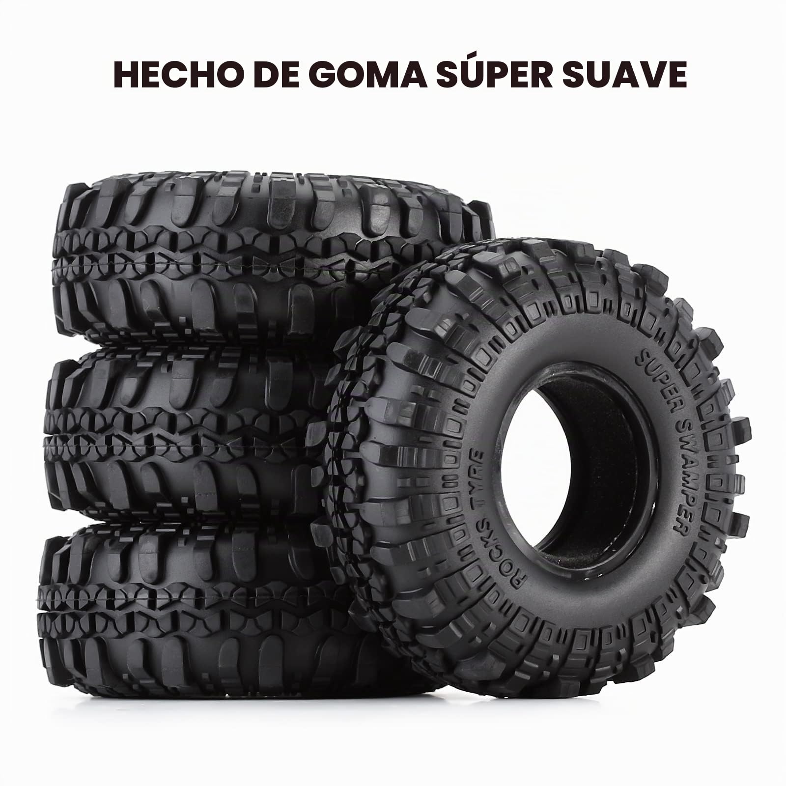 INJORA 4PCS 1,9 Neumáticos para 1:10 RC Rock Crawler Axial SCX10 90046 SCX10 III AXI03007 Tamiya CC01 D90 D110