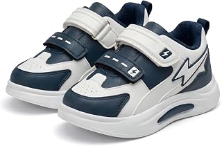 HOOH Kids Athletic Sneakers with Double Hook and Loop Straps Lightweight Shoes with Aesthetic Design for Baby Boys and Gir... Price In India