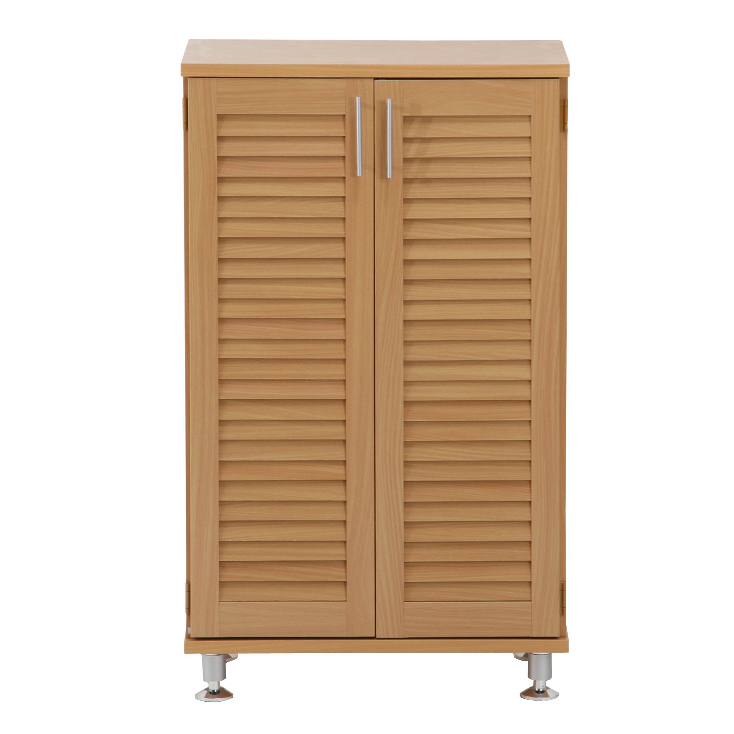 ルーバーシューズボックス ナチュラル [CD:96563]未開封品 Amazon｜不二貿易(Fujiboeki) 玄関 ルーバーシューズボックス 幅60cm