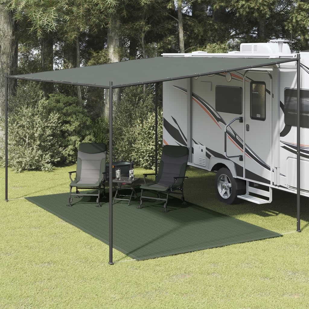 vidaXL Zeltteppich Wetterbeständig Vorzeltteppich Zeltboden Campingteppich Vorzeltboden Vorzelt Camping Boden Outdoor Teppich 250x400cm HDPE Grün