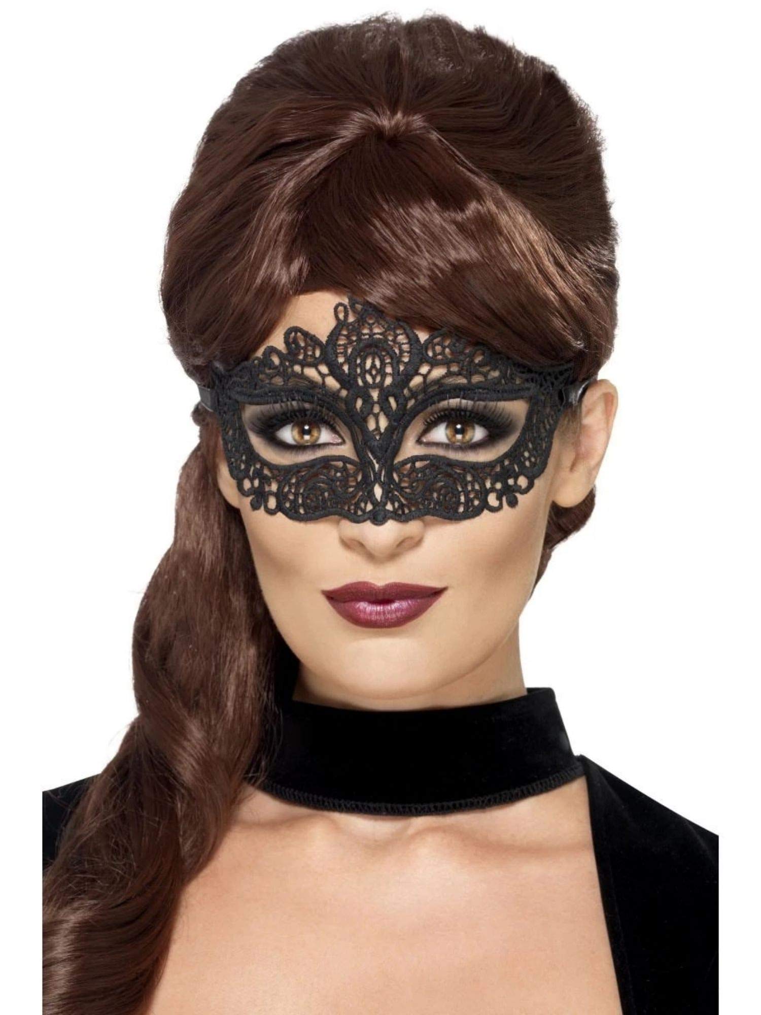 Ladies Embroidered Lace Filigree Eyemask