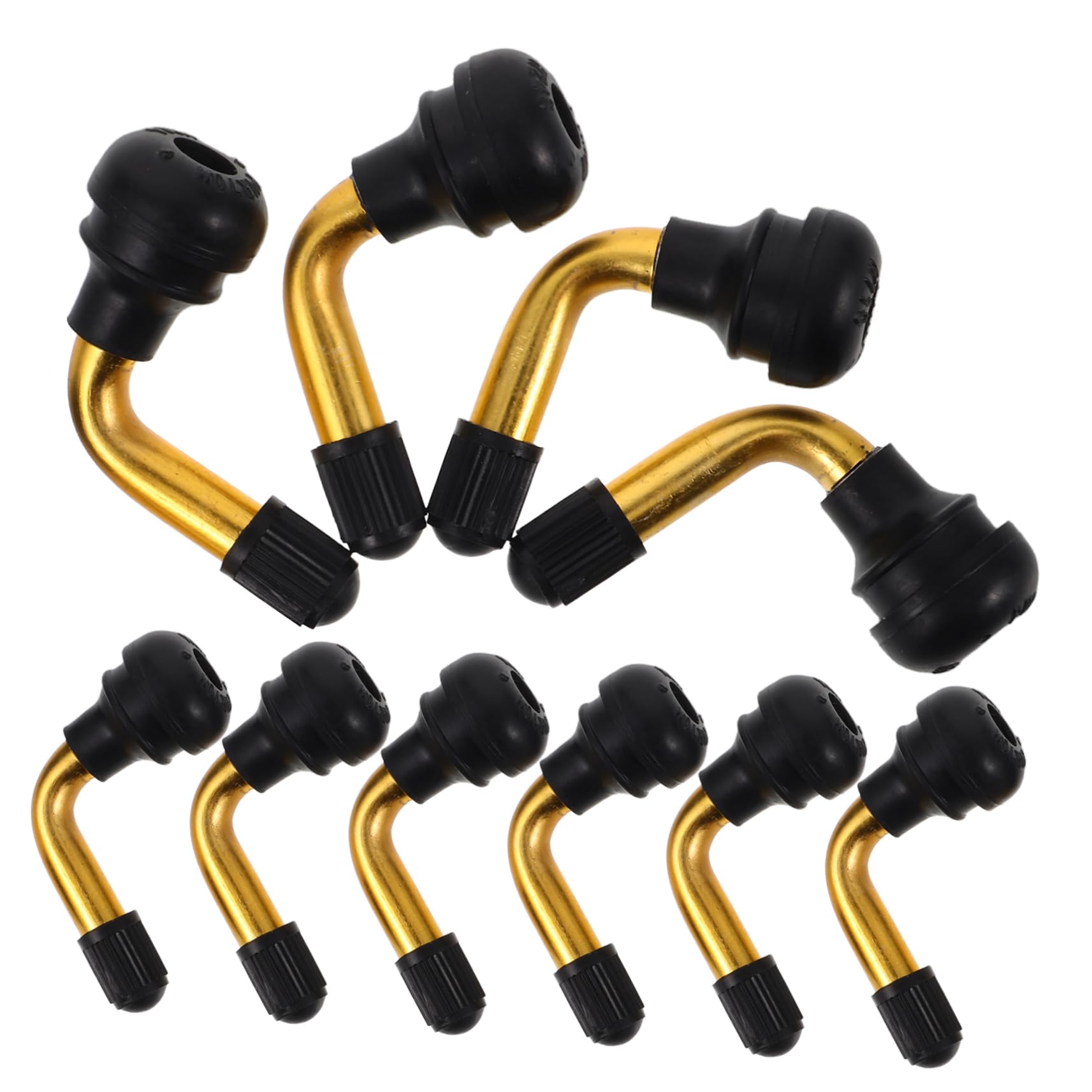Cabilock 3 Series Vástagos De Válvula De Neumático Para Motocicletas Y Adaptadores De Extensión De Válvula Curvado 10 Piezas*3