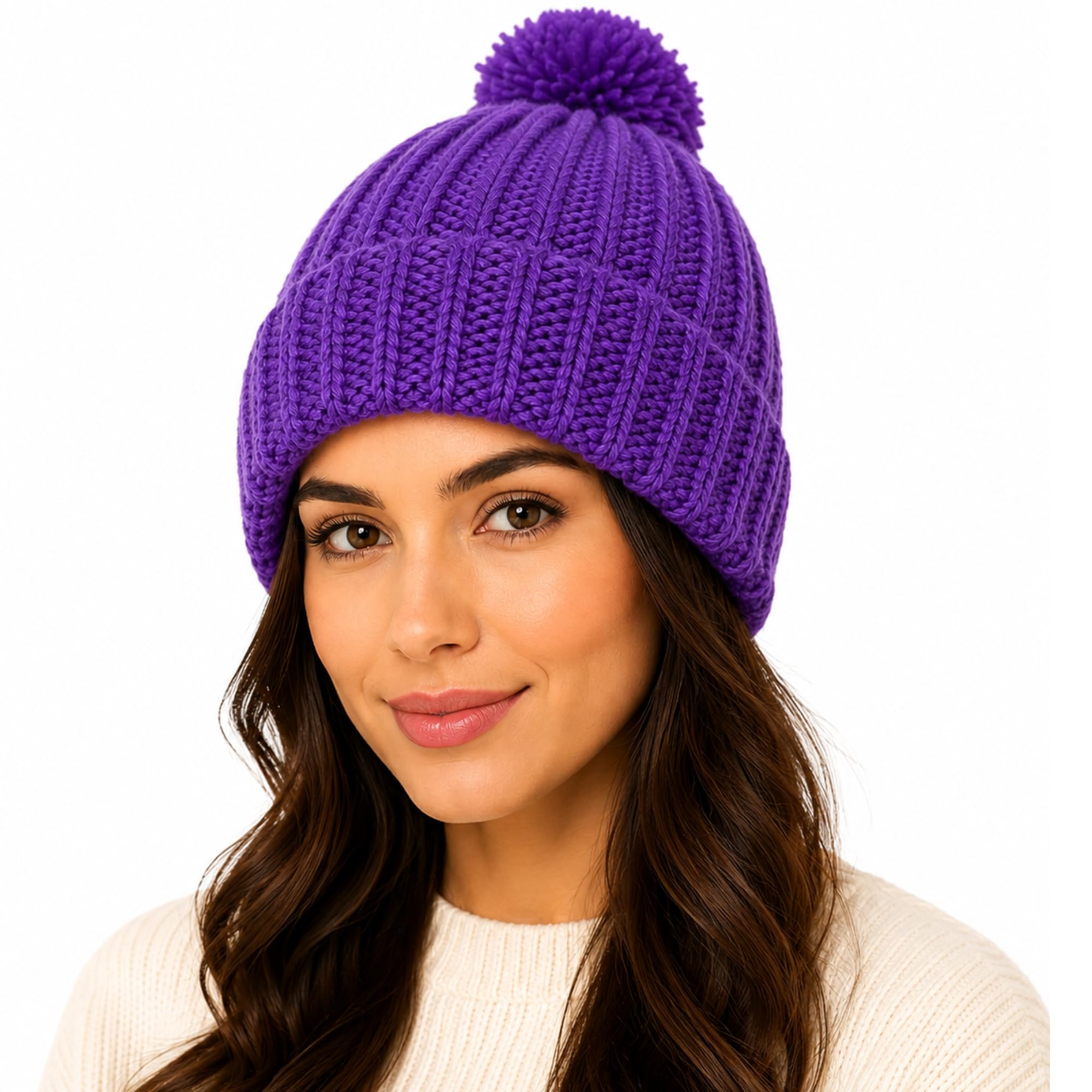Beanie Winter Head Cap 100% Hand Made, Trendy Woollen Cap (Acrylic & Woollen Mix)-picture-28