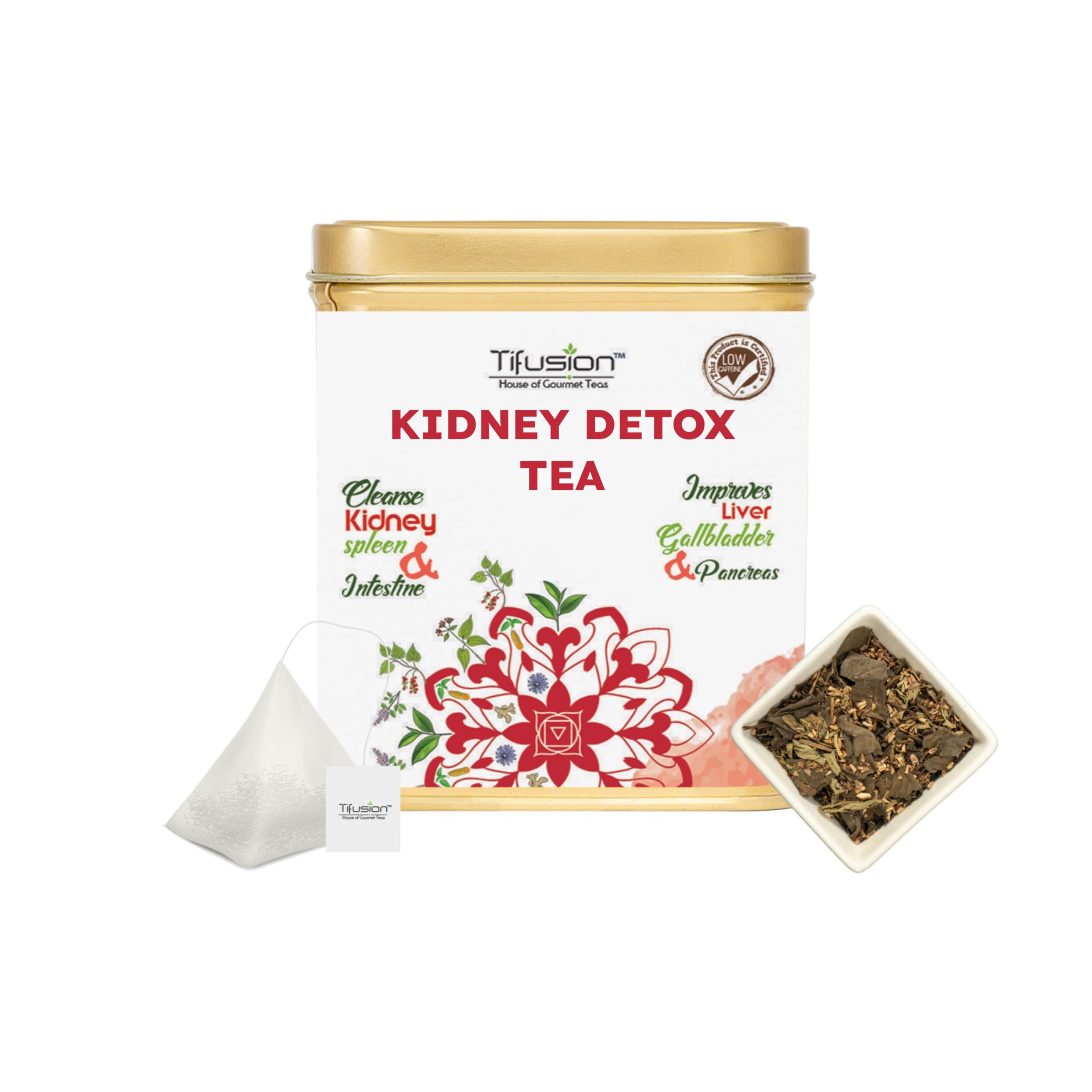 Kidney Detox Tea with Dandelion Root & Chicory, Kalmegh, Tulsi | Tea for Holistic Wellness (30 Tea Bags, 30 Serving Cups)