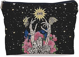 Bolsa de maquillaje gótica con diseño de cala...
