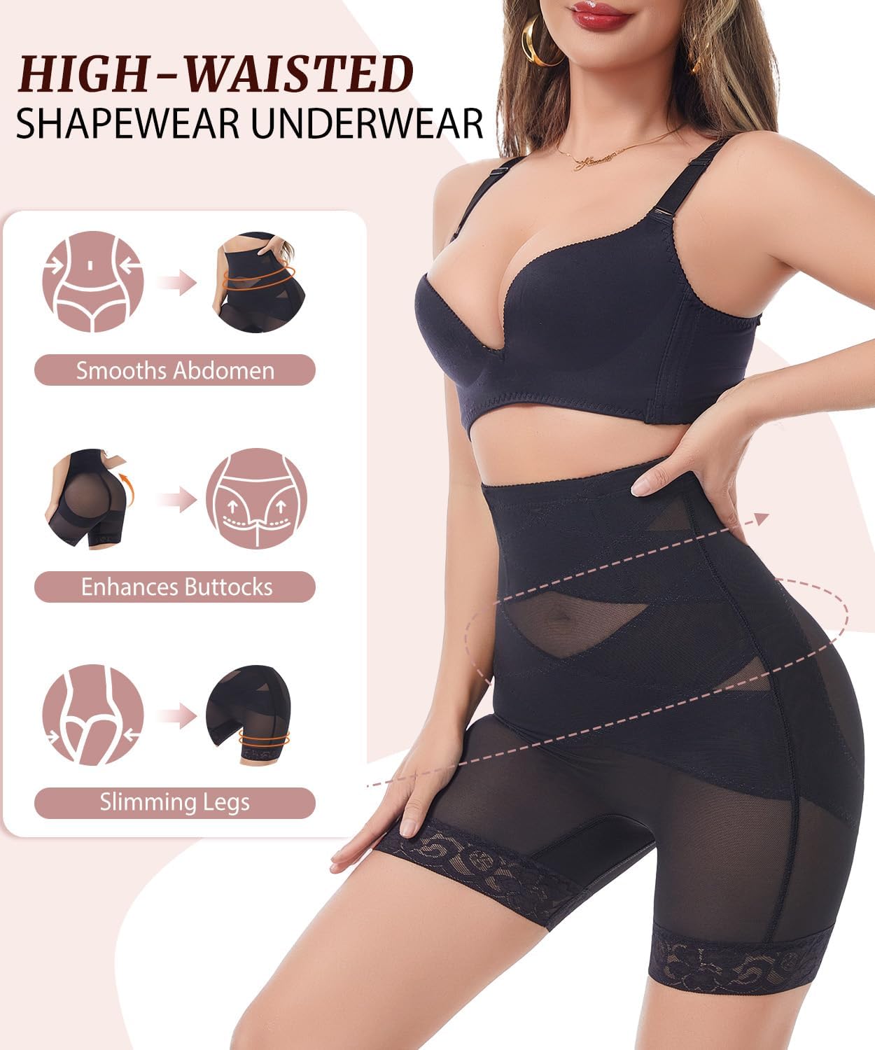 Dulchany Shapewear Tummy Control for Women Body Shaper Shorts High Waisted Butt Lifting Panties Girdle Underwear - Image 5