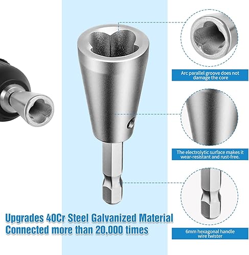 Miniatura 4 de Herramienta de torsión de alambre para taladro, actualizaciones 2025 para taladro, herramienta de electricistas profesionales, vástago hexagonal de
