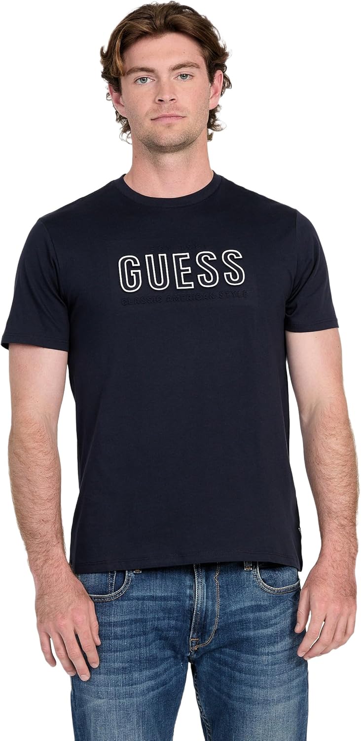 GUESS Mens Eco Short Sleeve Guess Embossed Logo Tee