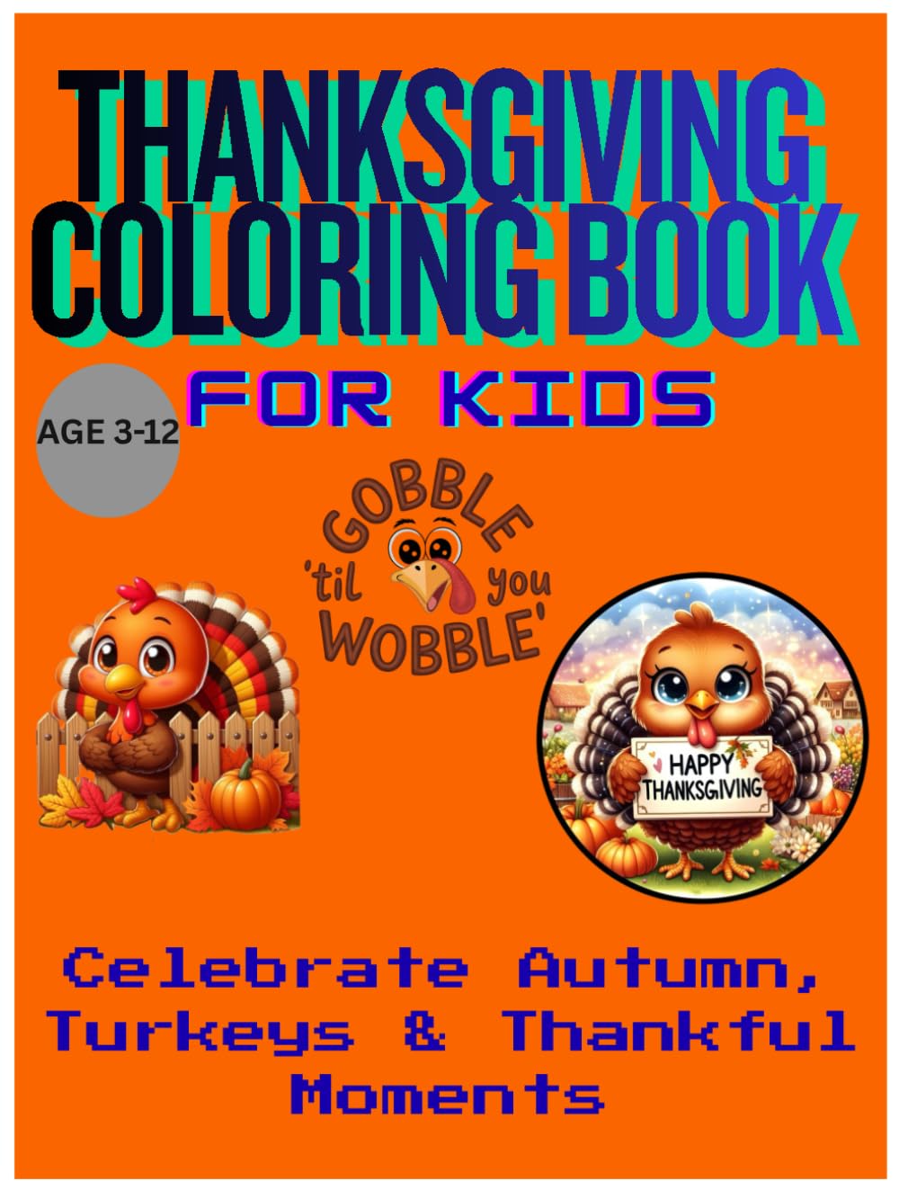 THANKSGIVING COLORING BOOK FOR KIDS: Celebrate Autumn, Turkeys & Thankful Moments