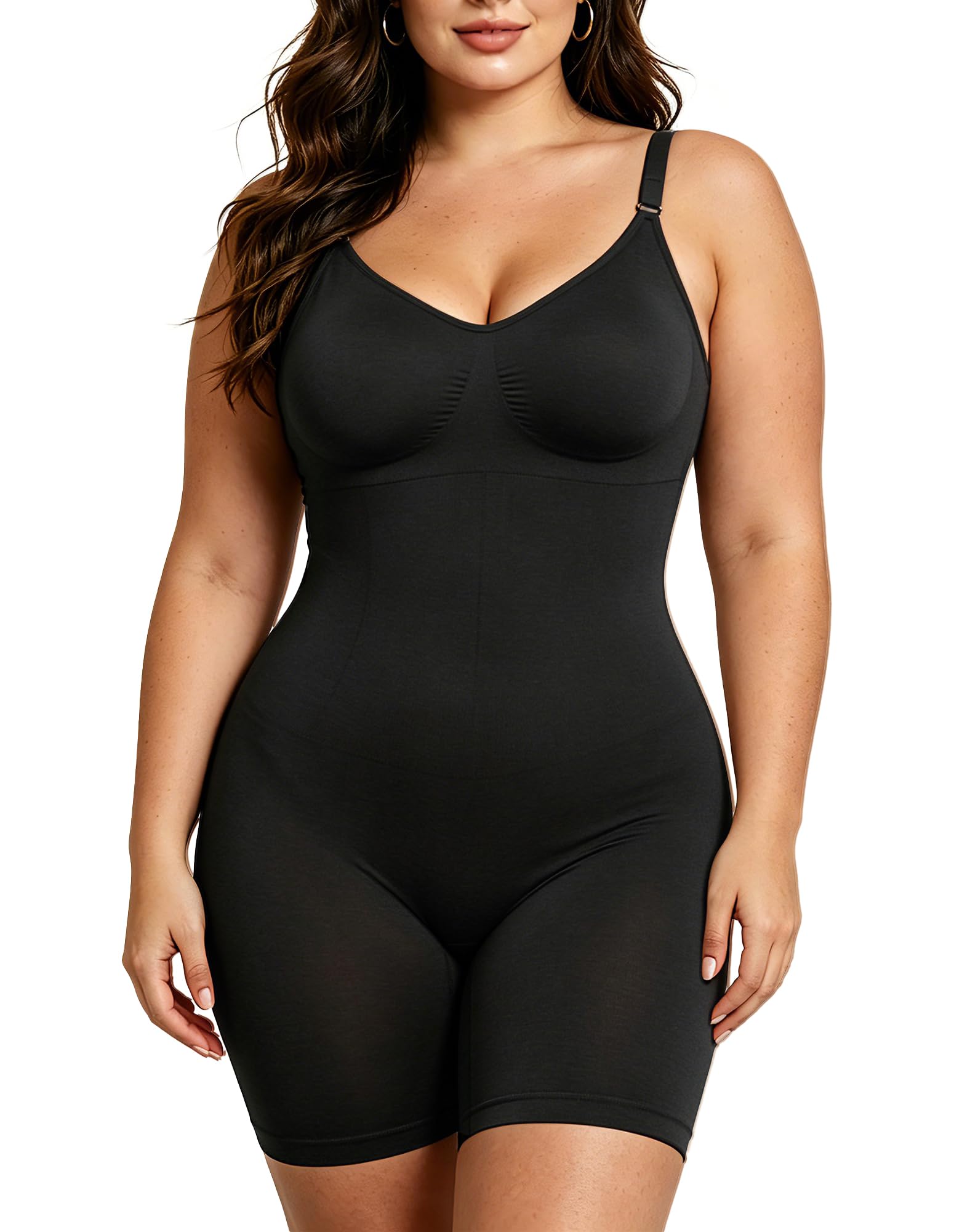 Damskie Body Shapewear Wyszczuplające Modelująca Brzuch | Mocna Kompresja, Korygująca Sylwetkę, Rozciągliwe, Podnoszące Pośladki, Oddychające, Regulowanymi Ramiączkami,