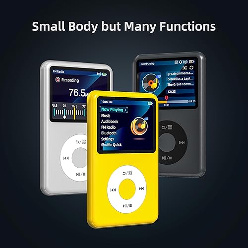 Miniatura 8 de Innioasis Reproductor de MP3 de 128G con Bluetooth, 2.4 pulgadas, portátil, mini sonido HiFi, Bluetooth, Walkman, reproductor de música digital,