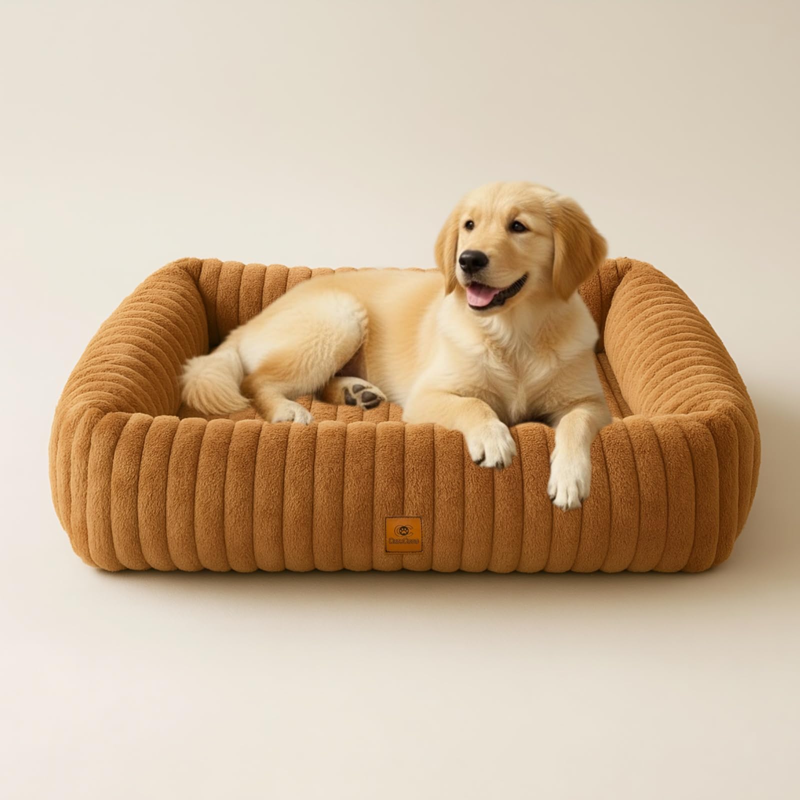 CareCooo Cuccia Cane Interno Taglia Grande XXL, Letto Rettangolare Sfoderabile e Lavabile, Cuscino Morbido per Cani, Divano per Cani Comodo e Antiscivolo, Marrone, XL(109x76x20cm)