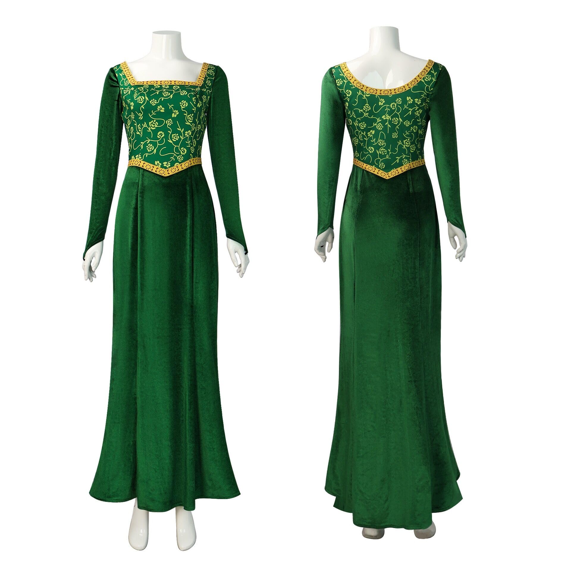 AYYOHON Fiona Costume Women Princess Fiona Dress Adult Long Sleeves Gown Dress with Headband Halloween Cosplay Party Outfit L - Image 4